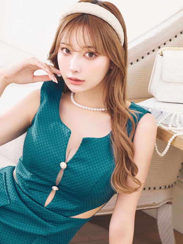 画像3: 【IRMA/イルマ】 シンプル/ ワンカラー/ カットアウト/ シアー/ ノースリーブ/ タイト/ ミニドレス/ キャバドレス【HC02】