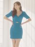 画像8: sugarオリジナルカラー・XSサイズあり【IRMA/イルマ】パフスリーブ/ 半袖/ 袖あり/ ワンカラー/ カットアウト/ ニット/ ストレッチ/ パールボタン/ タイト/ ミニドレス/ キャバドレス[OF2A]