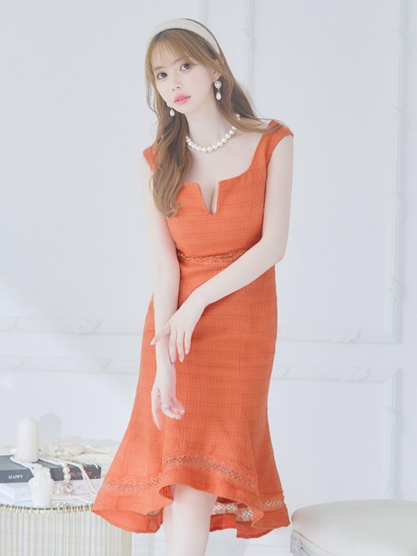 画像3: Lサイズあり【JEAN MACLEAN/ジャンマクレーン】シンプル/ ワンカラー/ ツイード/ ノースリーブ/ マーメイド/ 膝丈/ ミディアムドレス/ キャバドレス【HC02】