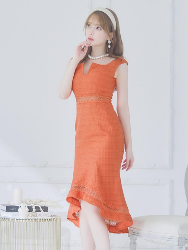 画像8: Lサイズあり【JEAN MACLEAN/ジャンマクレーン】シンプル/ ワンカラー/ ツイード/ ノースリーブ/ マーメイド/ 膝丈/ ミディアムドレス/ キャバドレス【HC02】