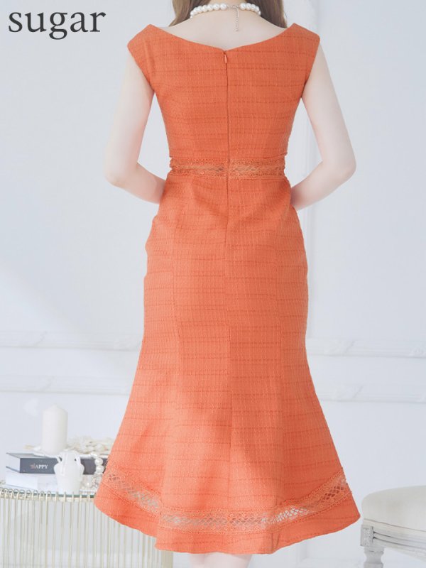 画像8: Lサイズあり【JEAN MACLEAN/ジャンマクレーン】シンプル/ ワンカラー/ ツイード/ ノースリーブ/ マーメイド/ 膝丈/ ミディアムドレス/ キャバドレス【HC02】