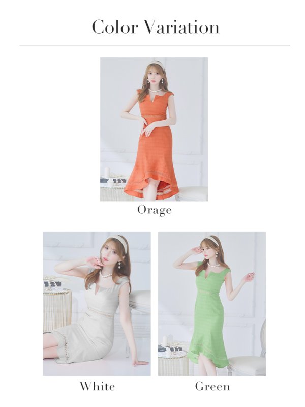 画像20: Lサイズあり【JEAN MACLEAN/ジャンマクレーン】シンプル/ ワンカラー/ ツイード/ ノースリーブ/ マーメイド/ 膝丈/ ミディアムドレス/ キャバドレス【HC02】