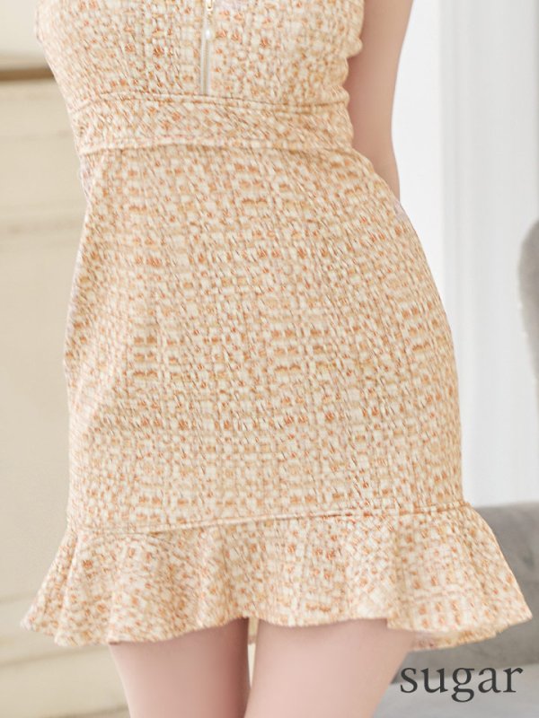 画像11: XSサイズあり【IRMA/イルマ】ミックスツイード/ バストジップ/ ノースリーブ/ マーメイド/ ミニドレス/ キャバドレス【HC02】