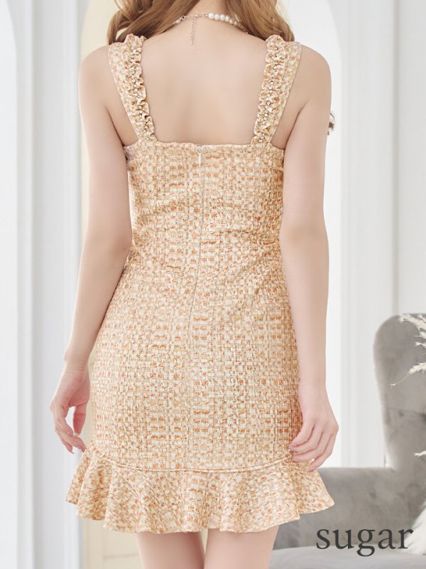 画像9: XSサイズあり【IRMA/イルマ】ミックスツイード/ バストジップ/ ノースリーブ/ マーメイド/ ミニドレス/ キャバドレス【HC02】