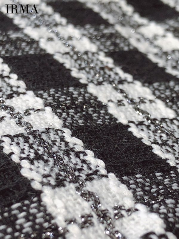 画像7: XSサイズあり【IRMA/イルマ】 ギンガムチェック/ ツイード/ パールボタン/ 半袖/ 袖あり/ パフスリーブ/ タイト/ セットアップ/ミニドレス/ キャバドレス【HC02】