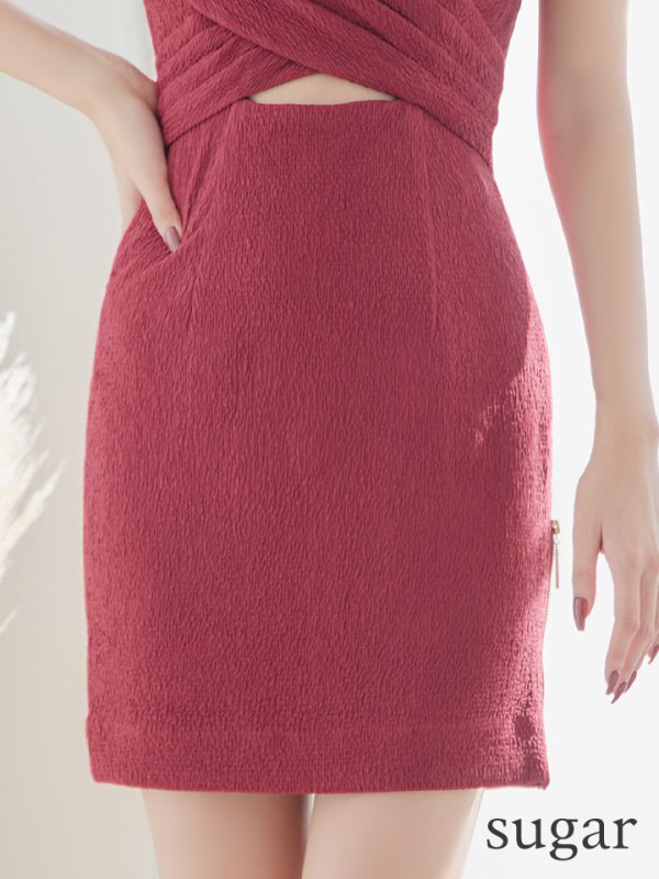 画像10: XSサイズあり【IRMA/イルマ】ワンカラー/ ウエストカット/ タック/ ノースリーブ/ タイト/ ミニドレス/ キャバドレス【HC02】