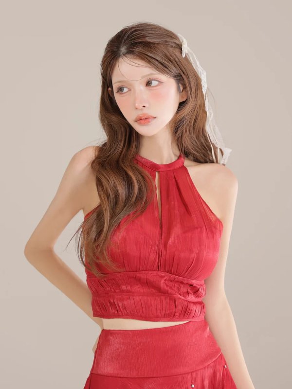 ワインレッド　モデル：まりん　身長：164cm　着用サイズ：Sサイズ