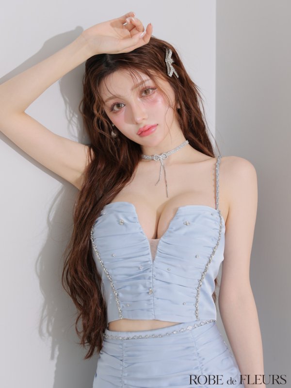 ブルー　モデル：ももか　身長：156cm　着用サイズ：Sサイズ