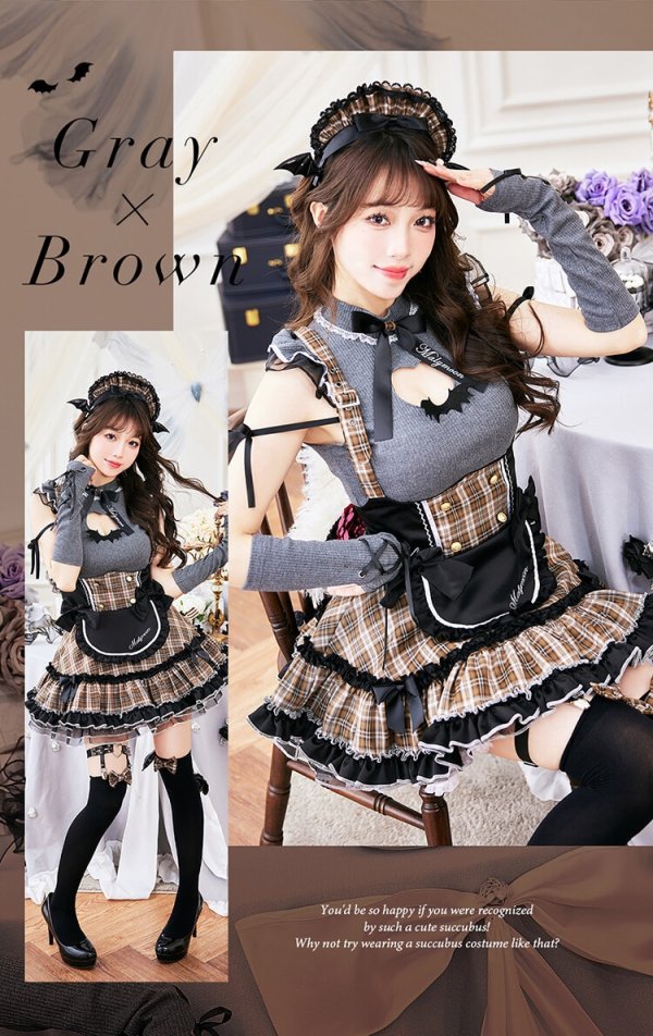 画像5: 【送料無料！】【ハロウィン】ガーリーロックサキュバスメイド【コスプレ11点SET】【Fサイズ】[OF03]モデル着用