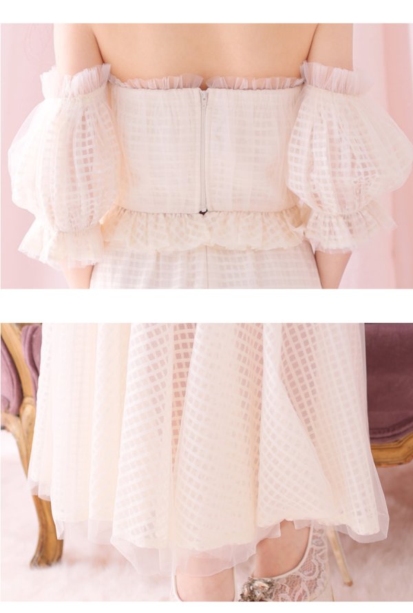 画像14: Lサイズあり【DEA./ディア】チェック/ フリルオフショル/ マーメイド/ セットアップ/ ロングドレス/ キャバドレス long[OF08]