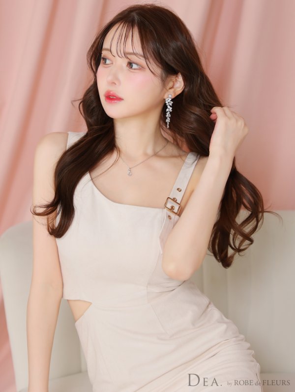 画像6: XSサイズあり【DEA./ディア】ウエストスリット/ スエード/ タイト/ ミディアム丈/ ワンピース/ キャバドレス[OF08]