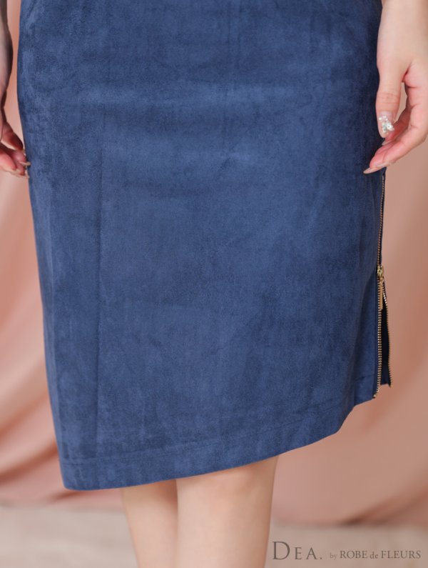 画像28: XSサイズあり【DEA./ディア】ウエストスリット/ スエード/ タイト/ ミディアム丈/ ワンピース/ キャバドレス[OF08]