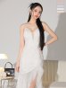 画像27: 【ROBE de FLEURS Glossy/ローブ・ド・フルール グロッシー】バック編み上げ/ スリット/ スパークリーラメ/ ミモレ丈/ ミディアム丈/ ミディアムドレス/ キャバドレスlong[OF2]