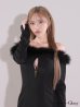 画像4: XSサイズあり【ROBE de FLEURS Glossy/ローブ・ド・フルール グロッシー】2way/ オフショル/ ファー/ バストジップ/ リブニット/ タイト/ ミニドレス/ キャバドレス[OF2]