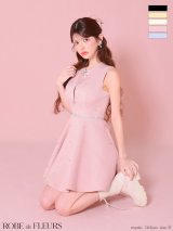 XSサイズあり【ROBE de FLEURS/ローブドフルール】リボンビジュー/ バストカット/ フレア/ ミニドレス/ キャバドレス[OF08]【一部予約商品/10月中旬発送予定】