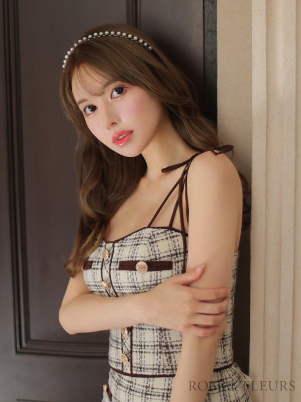 画像15: 【XSサイズあり】【ROBE de FLEURS/ローブドフルール】ツイード/ ボタン/ クラシカル/ セットアップ/ ミニドレス/ キャバドレス[OF08]