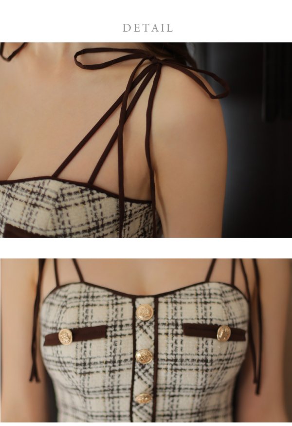 画像20: 【XSサイズあり】【ROBE de FLEURS/ローブドフルール】ツイード/ ボタン/ クラシカル/ セットアップ/ ミニドレス/ キャバドレス[OF08]