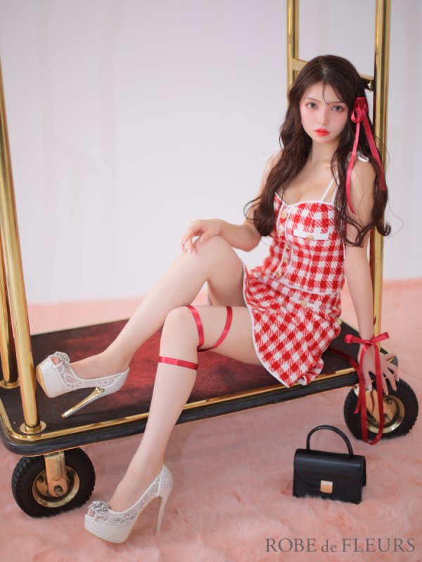 画像20: ROBE de FLEURS × sugar【XSサイズあり】【ROBE de FLEURS/ローブドフルール】メリーチェック/ キャミソール/ ツイード/ セットアップ/ ミニドレス/ キャバドレス[OF08]