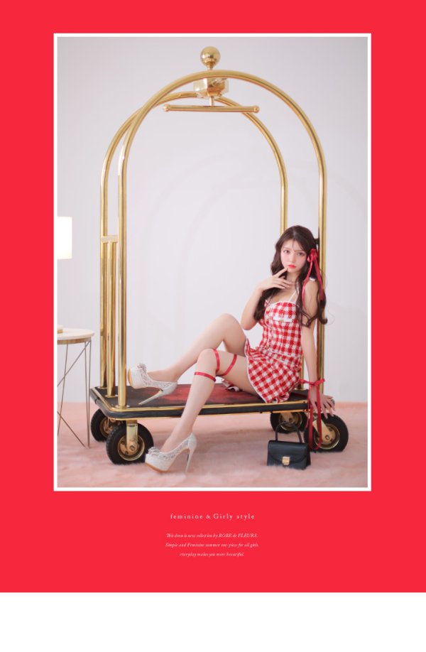 画像11: ROBE de FLEURS × sugar【XSサイズあり】【ROBE de FLEURS/ローブドフルール】メリーチェック/ キャミソール/ ツイード/ セットアップ/ ミニドレス/ キャバドレス[OF08]