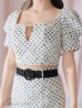 画像15: XSサイズあり【ROBE de FLEURS/ローブドフルール】ベルトデザイン/ パフスリーブ/ ドット/ タイト/ セットアップ/ ミニドレス/ キャバドレス[OF2]