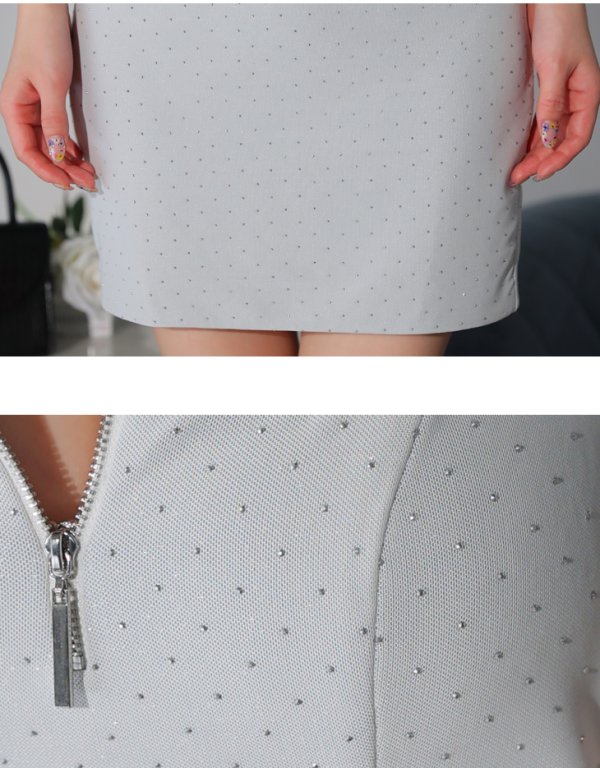 画像18: XSサイズあり【Glossy/グロッシー】バスト＆ウエストカット/ スタッズ/ オフショル/ ミニドレス/ キャバドレス[OF08]