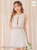 画像9: XSサイズあり【ROBE de FLEURS/ローブドフルール】 セットアップ/ フロントゴールド/ ボタン/ ノースリーブ/ リボン/ ツイード/ フレア/ ミニドレス/ キャバドレス[OF2]