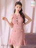 画像4: XSサイズあり【ROBE de FLEURS/ローブドフルール】 セットアップ/ フロントゴールド/ ボタン/ ノースリーブ/ リボン/ ツイード/ フレア/ ミニドレス/ キャバドレス[OF2]