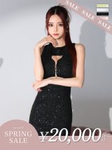 【決算SALE開催中！! 】XSサイズあり【Glossy/グロッシー】ダブルジップ/ スパンコール/ ツイード/ タイト/ ミニドレス/ キャバドレス[OF08]