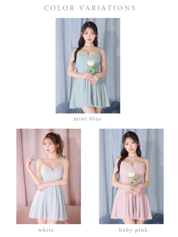 画像31: XSサイズあり【ROBE de FLEURS/ローブドフルール】ショルダーリボン/ スプリングツイード/ プリティ/ フレア/ ミニドレス/ キャバドレス[OF08]