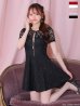 画像20: XSサイズあり【ROBE de FLEURS/ローブドフルール】シースルーレース/ ビジュー/ バストジップ/ 袖あり/ 半袖/ フレア/ ミニドレス/ キャバドレス[OF2]【一部予約商品/5月中旬発送予定】