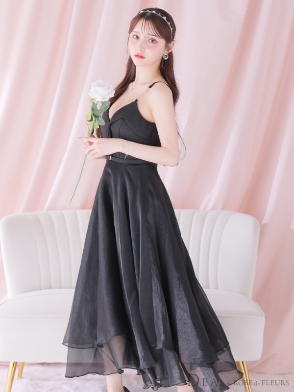 画像33: Lサイズあり【DEA./ディア】サマーツイード/ ティアード/ フレア/ オーガンジー/ キャミソール/ ワンピース/ ロングドレス/ キャバドレス long[OF08]