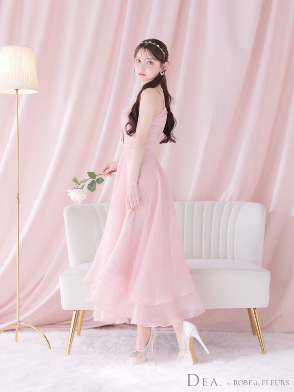 画像21: Lサイズあり【DEA./ディア】サマーツイード/ ティアード/ フレア/ オーガンジー/ キャミソール/ ワンピース/ ロングドレス/ キャバドレス long[OF08]