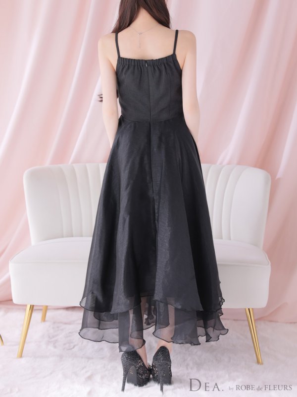 画像14: Lサイズあり【DEA./ディア】サマーツイード/ ティアード/ フレア/ オーガンジー/ キャミソール/ ワンピース/ ロングドレス/ キャバドレス long[OF08]