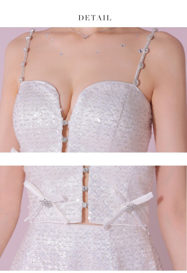 画像30: 【みな/関西コレクション着用】sugarコラボカラー・XSサイズあり【ROBE de FLEURS/ローブドフルール】サイドミニリボン/ スパンコール/ グロウ/ セットアップ/ フレア/ ミニドレス/ キャバドレス[OF08]