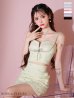 画像7: sugarコラボカラー・XSサイズあり【ROBE de FLEURS/ローブドフルール】ビジューリボンライン/ スパーク/ セットアップ/ タイト/ ミニドレス/ キャバドレス[OF2]