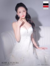 Lサイズあり【ROBE de FLEURS/ローブドフルール】センタージップ/ フレア/ リボンチュール/ Aライン/ ミディアムドレス/ キャバドレス[OF2]【一部予約商品/6月下旬発送予定】