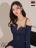 画像2: XSサイズあり【ROBE de FLEURS Glossy/ローブ・ド・フルール グロッシー】長袖/ オフショル/ 紐リボン/ レースデザイン/ セットアップ/ ミニドレス/ キャバドレス[OF2] (2)