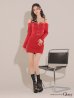 画像22: XSサイズあり【ROBE de FLEURS Glossy/ローブ・ド・フルール グロッシー】長袖/ オフショル/ 紐リボン/ レースデザイン/ セットアップ/ ミニドレス/ キャバドレス[OF2]