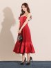 画像18: Lサイズあり【DEA.by ROBE de FLEURS/ディアバイローブドフルール】シフォン/ キャミ/ ベルトデザイン/ フレア/ ミモレ丈/ ミディアムドレス/ キャバドレス[OF2]