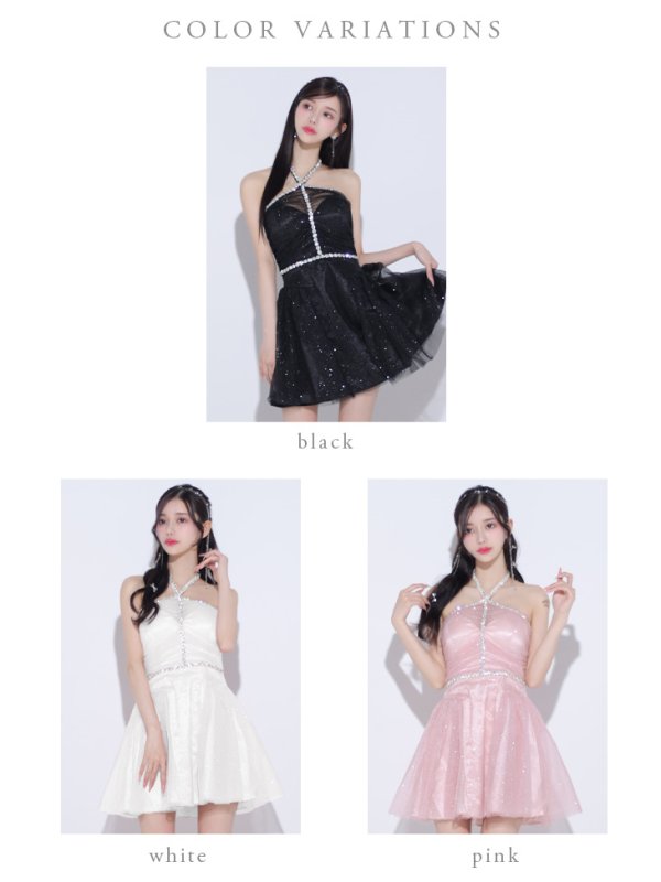 画像14: XSサイズあり【ROBE de FLEURS/ローブドフルール】バレエコア/ ラメチュール/ ビジュー/ フレア/ ミニドレス/ キャバドレス[OF08]