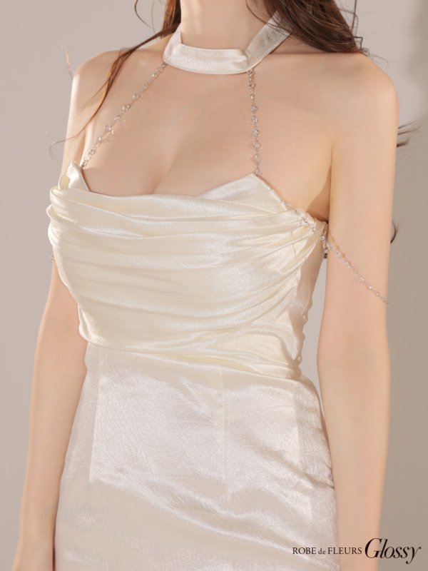 画像13: XSサイズあり【Glossy/グロッシー】2way/ サテン/ ホルタ-/ バックリボン/ ネック/ ミニ/ キャバドレス/ ミニドレス/ キャバドレス[OF08]