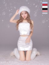 XSサイズあり【ROBE de FLEURS/ローブドフルール】Heart bijou satin setup dress / ハートビジュー/ サテン/ セットアップ/ ミニドレス/ キャバドレス[OF2]