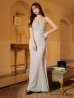 画像5: 【ROBE de FLEURS Glossy/ローブ・ド・フルール グロッシー】バックオープン/ サイドリボン/ ラメニット/ ロング/ キャバドレスlong[OF2]
