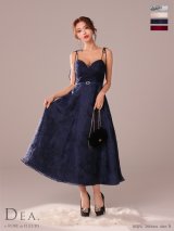 XS-Lサイズあり【DEA.by ROBE de FLEURS/ディアバイローブドフルール】花柄刺繍/ オーガンジー/ フレア/ ワンピース/ ミモレ丈/ ミディアムドレス/ キャバドレス long[OF2]