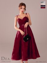 XS-Lサイズあり【DEA.by ROBE de FLEURS/ディアバイローブドフルール】花柄刺繍/ オーガンジー/ フレア/ ワンピース/ ミモレ丈/ ミディアムドレス/ キャバドレス long[OF2]