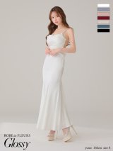 XSサイズあり【Glossy/グロッシー】サテン/ バストビジュー/ ロングドレス/ キャバドレス long[OF2]【一部予約商品/7月下旬発送予定】