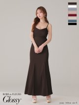 XSサイズあり【Glossy/グロッシー】サテン/ バストビジュー/ ロングドレス/ キャバドレス long[OF08]