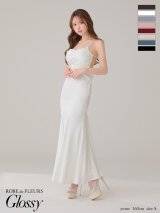 XSサイズあり【Glossy/グロッシー】サテン/ バストビジュー/ ロングドレス/ キャバドレス long[OF08]