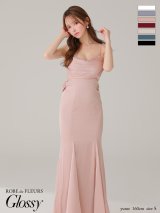 XSサイズあり【Glossy/グロッシー】サテン/ バストビジュー/ ロングドレス/ キャバドレス long[OF2]【一部予約商品/7月下旬発送予定】