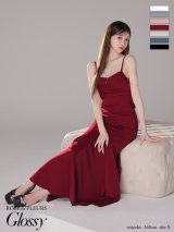 XSサイズあり【Glossy/グロッシー】サテン/ バストビジュー/ ロングドレス/ キャバドレス long[OF2]【一部予約商品/7月下旬発送予定】